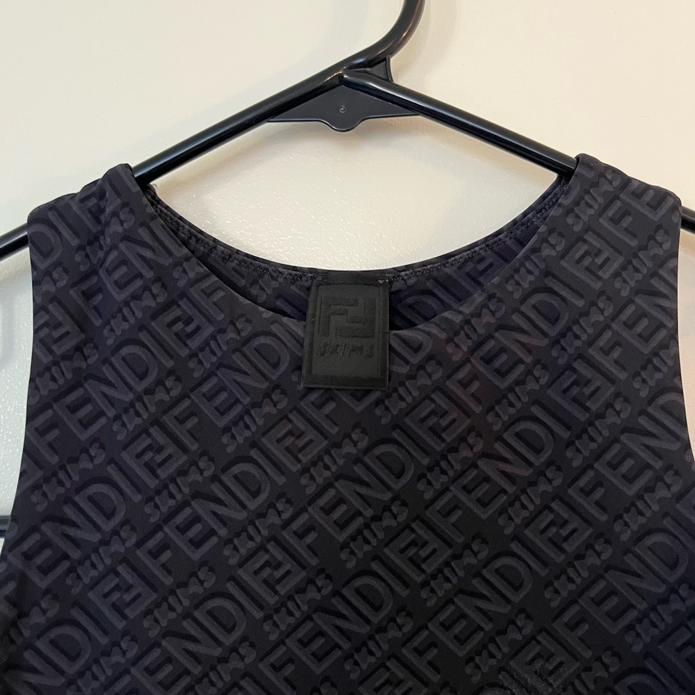 NWOT SKIMS x Fendi High Neck Sleeveless Bodysuit - BLACK - Picture 4 of 4